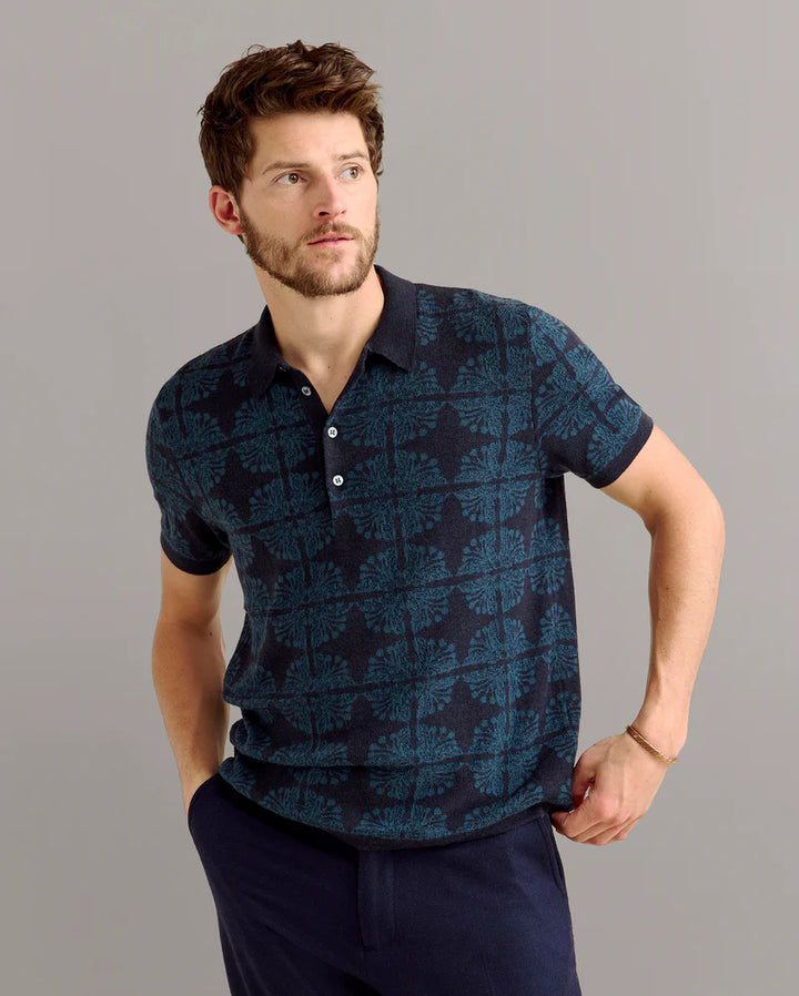 Tile Jacquard Sweater Polo