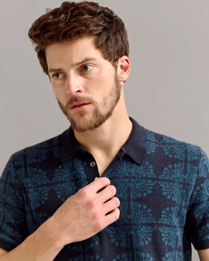 Tile Jacquard Sweater Polo