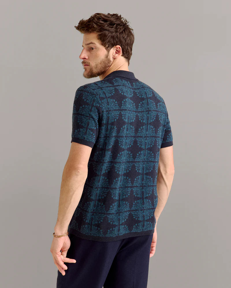 Tile Jacquard Sweater Polo