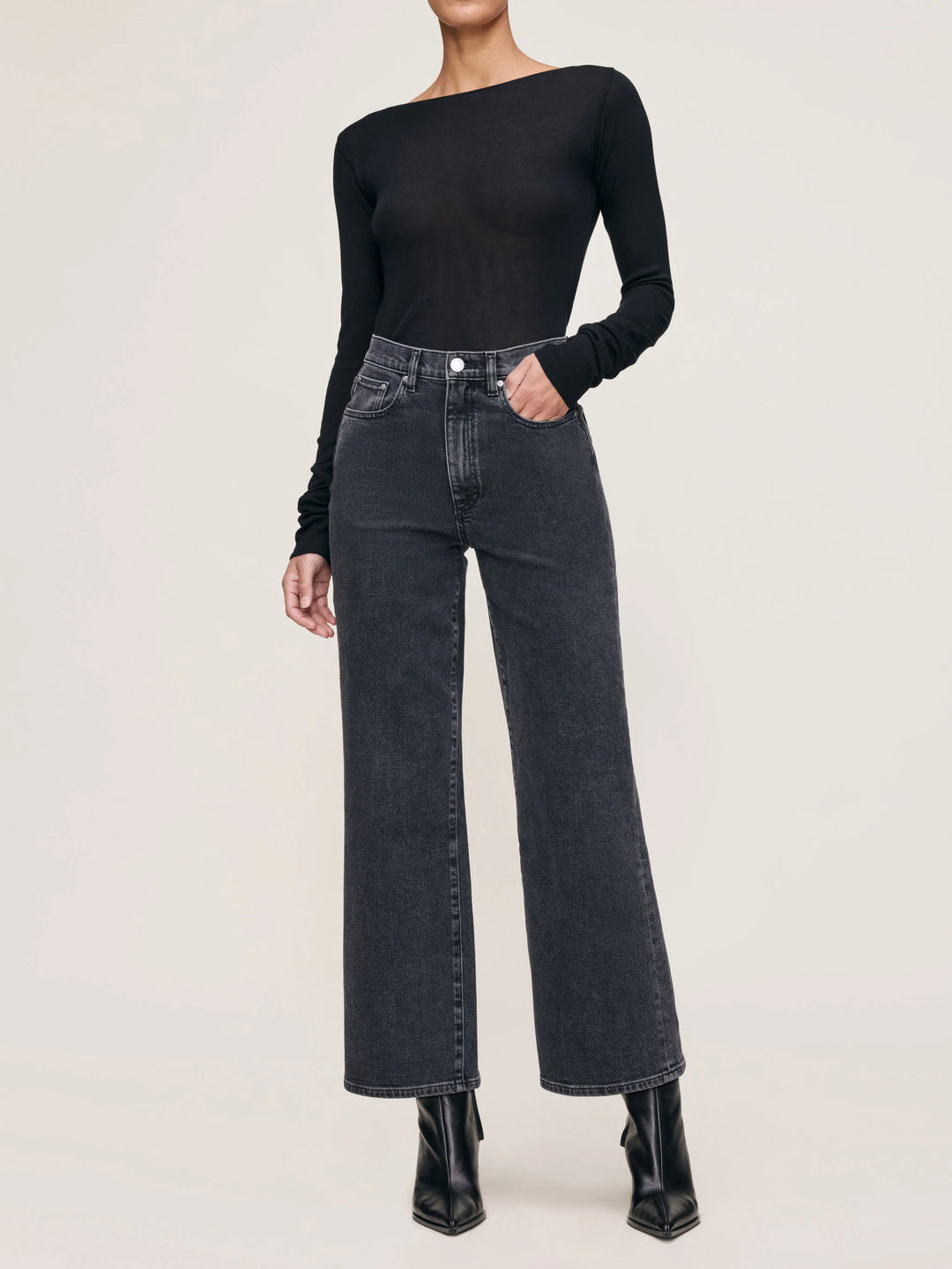Karmine Refined Wide Leg High Rise 28" Jeans