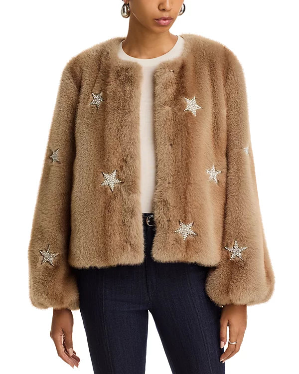 Benson Mixed Star Faux Fur Jacket