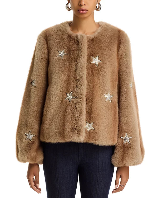 Benson Mixed Star Faux Fur Jacket