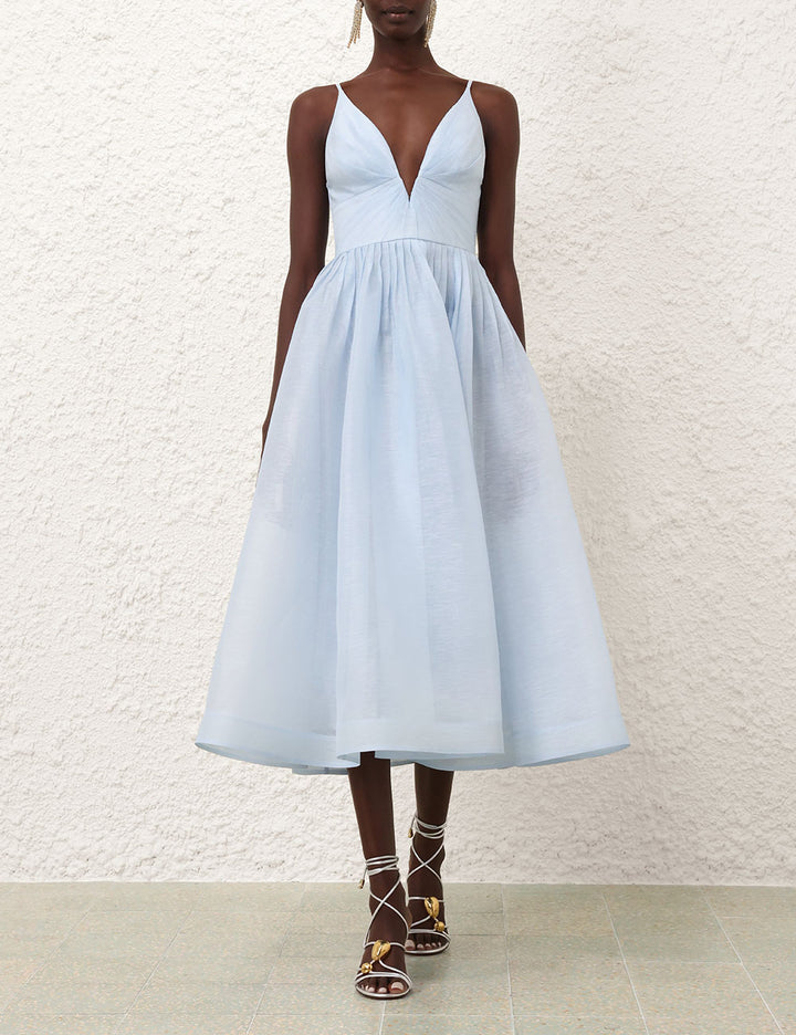 Illuminate V Neck Midi Dress