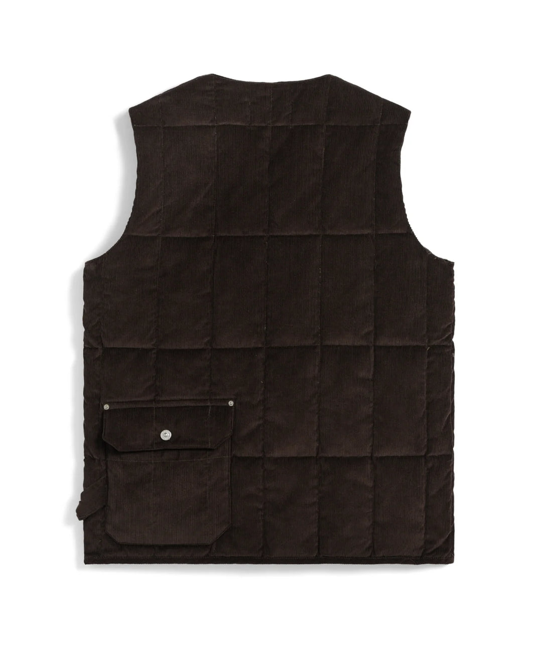 Unisex Work V Neck Button Corduroy x Down Vest