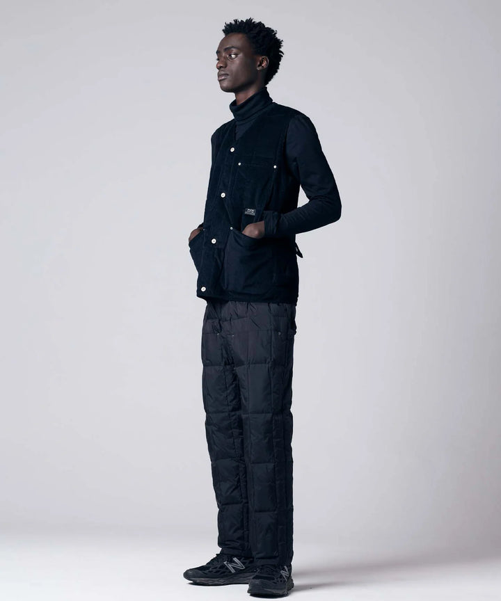 Unisex Work V Neck Button Corduroy x Down Vest