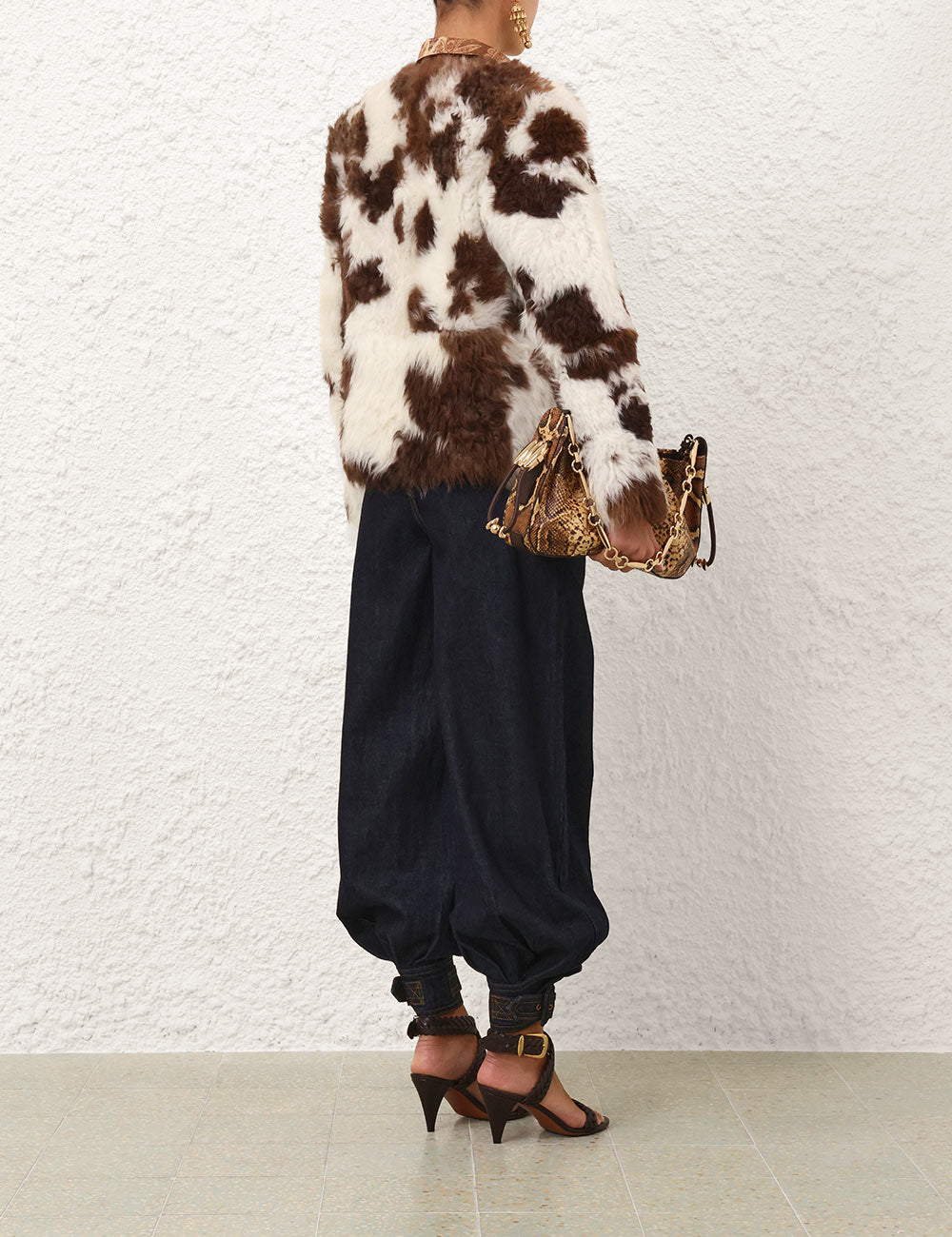 Runway Hypnotic Spot Shearling Jacket