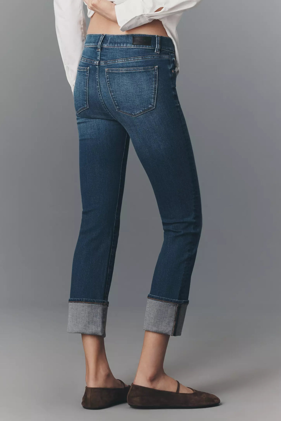 Mara Mid-Rise Cuffed Straight-Leg Jeans