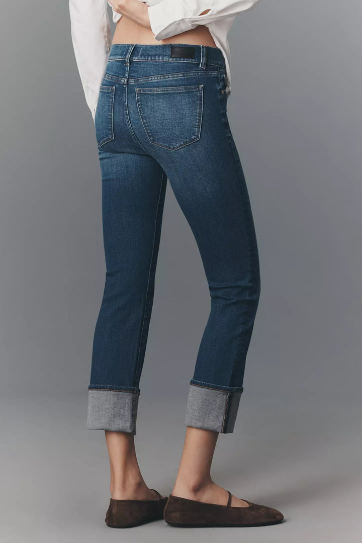 Mara Mid-Rise Cuffed Straight-Leg Jeans
