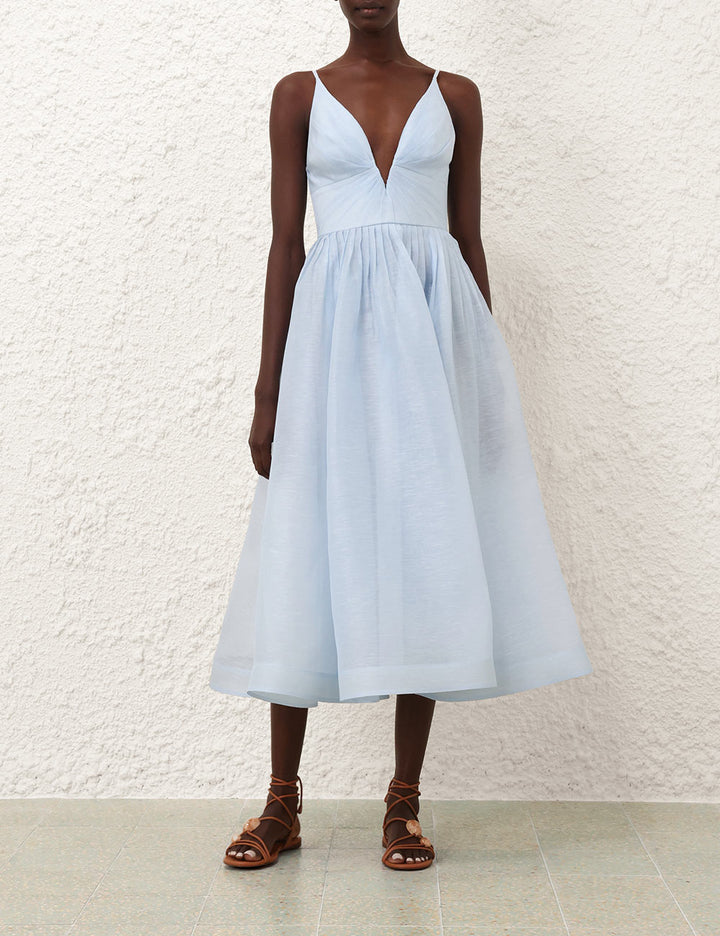 Illuminate V Neck Midi Dress