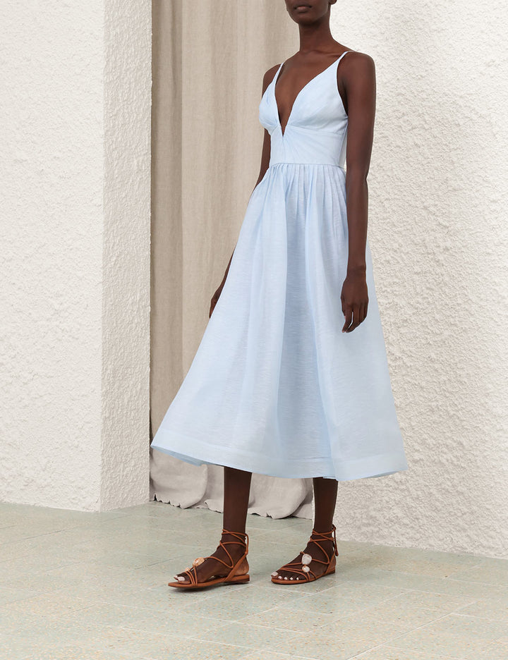 Illuminate V Neck Midi Dress