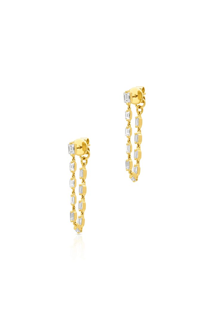 Anne Sisteron 14kt Connector Chain Earrings