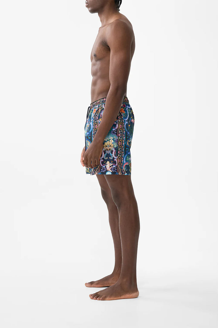 Mid Length Boardshort With Elastic Waist