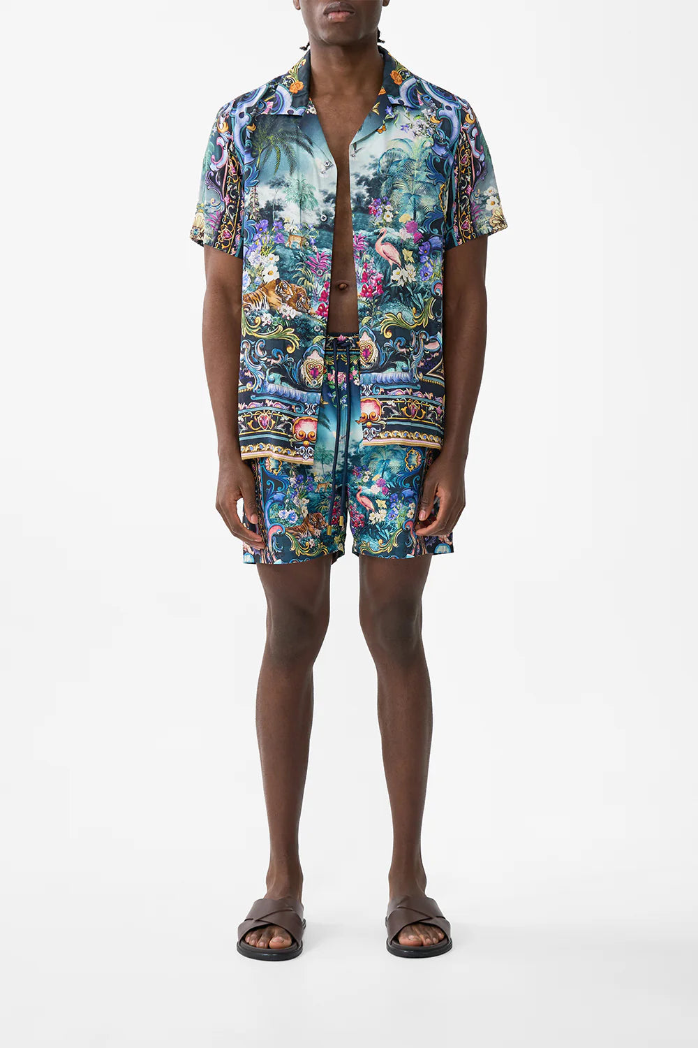 Mid Length Boardshort With Elastic Waist