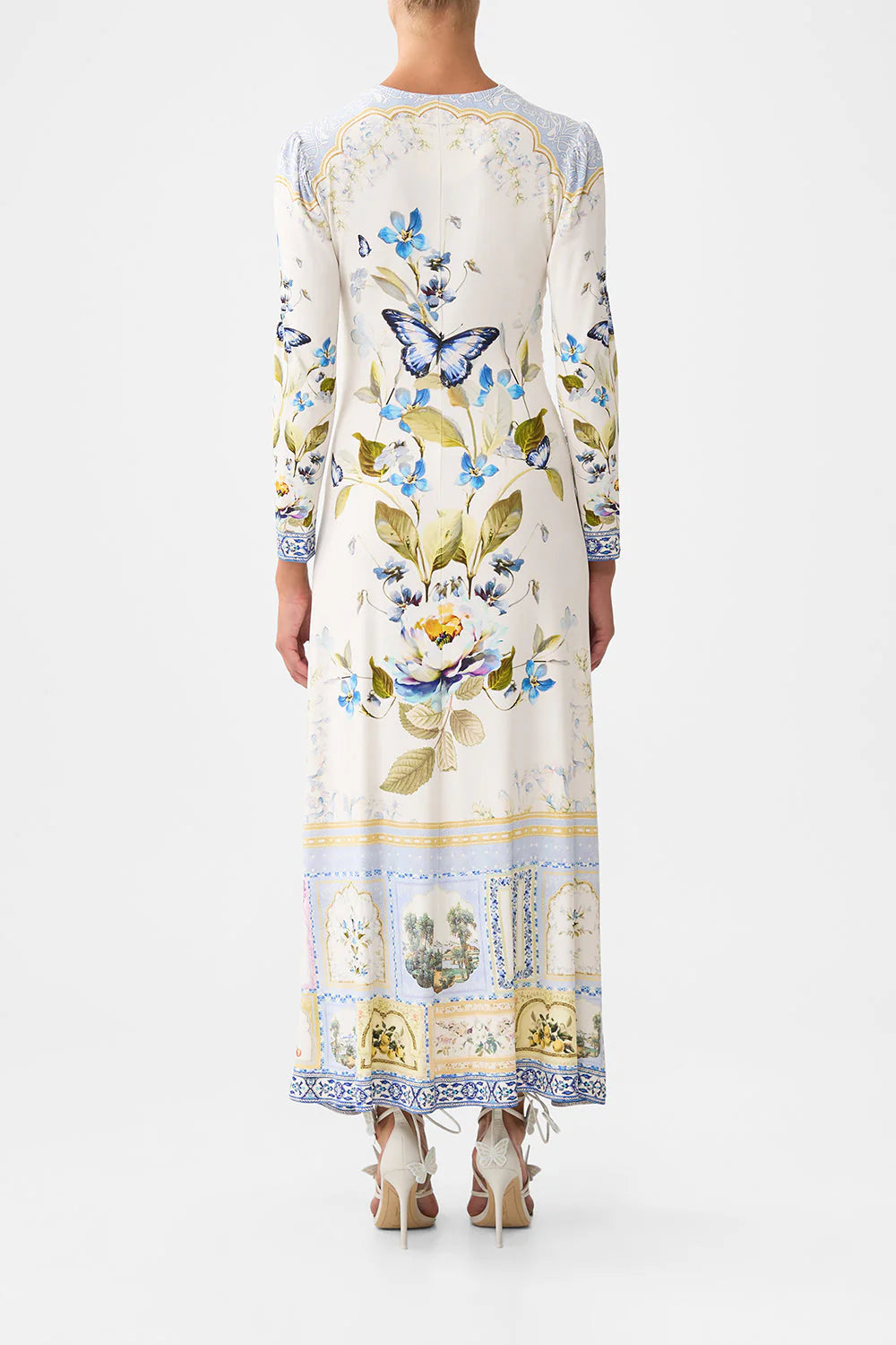 gathered jersey long dress
