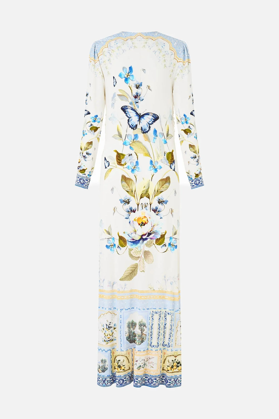 gathered jersey long dress