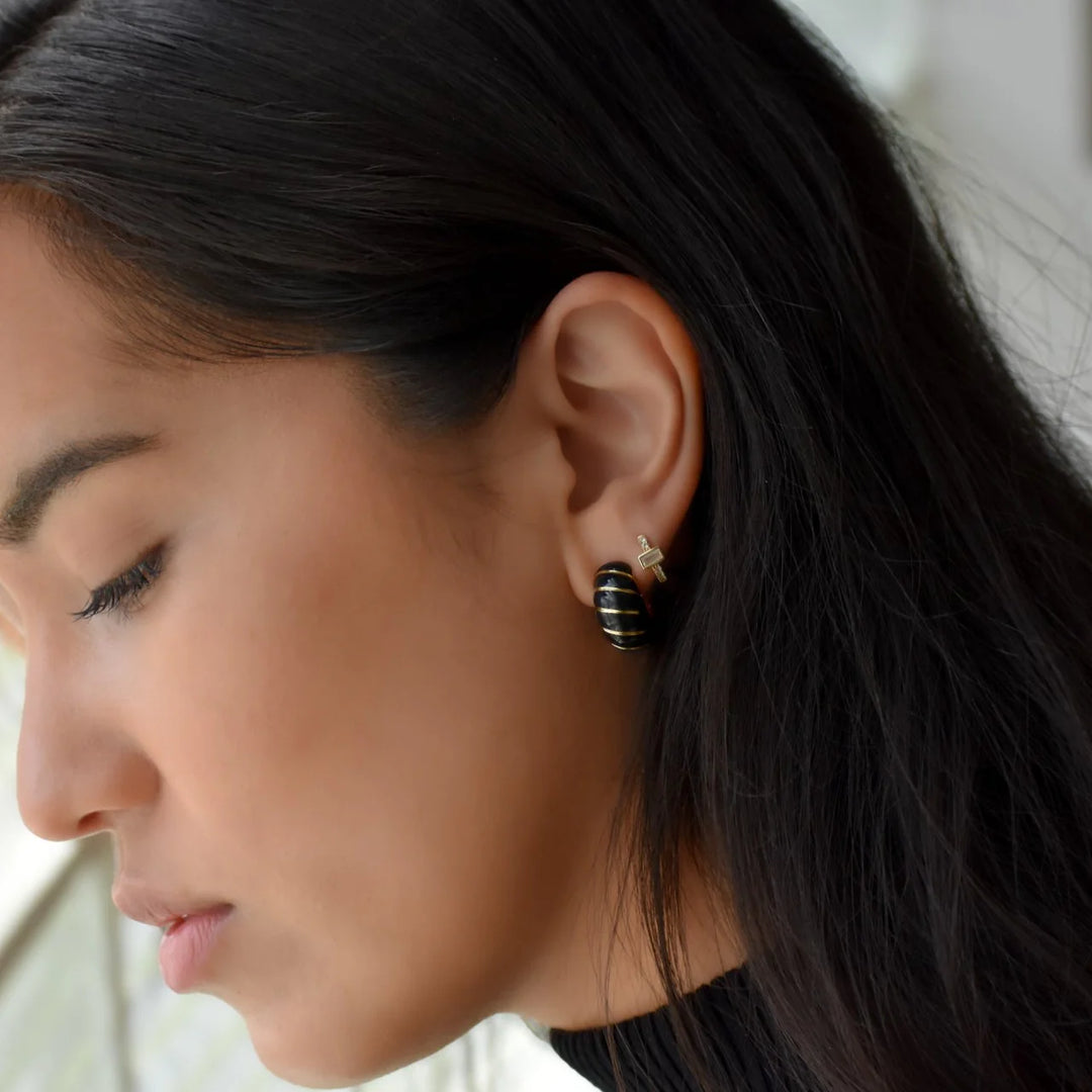 Eleanor Enamel Hoop Earrings