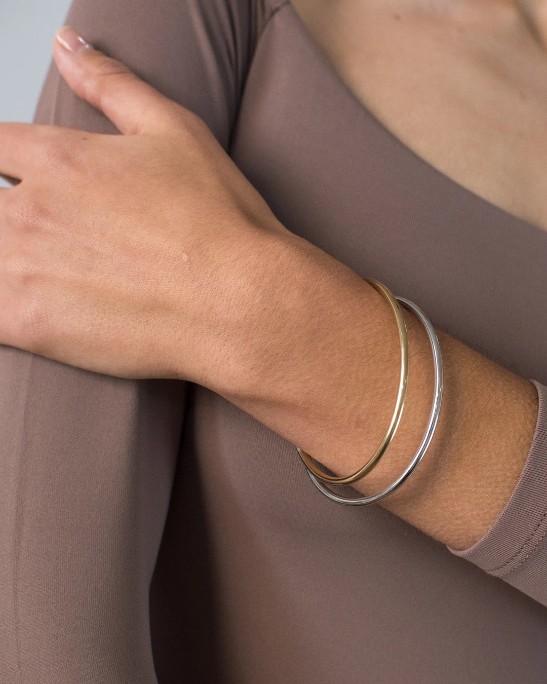 Dane Bangle Set, Two Tone