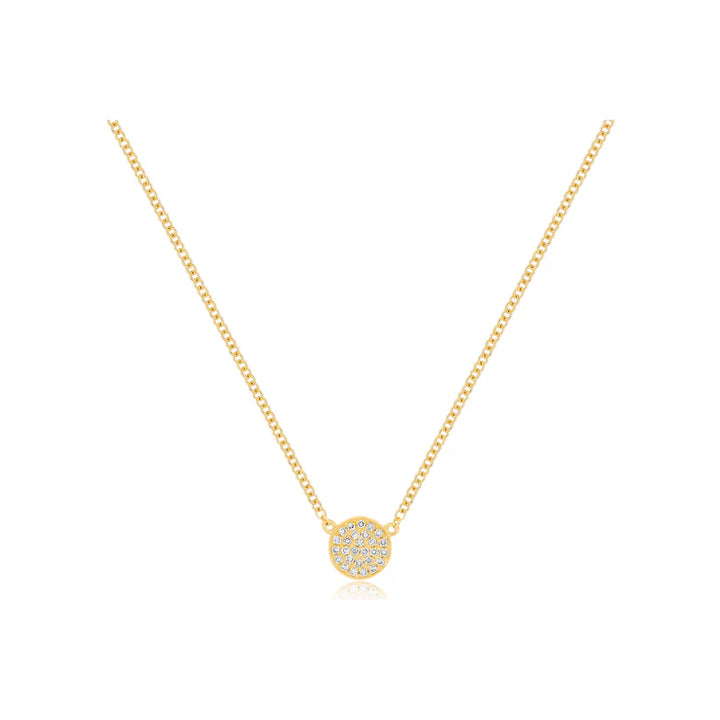 Diamond Mini Disc Necklace