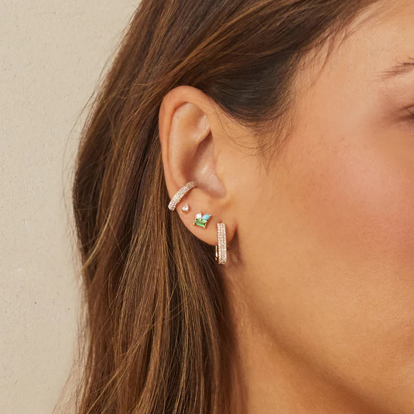 Triple Treasure Stud Earring