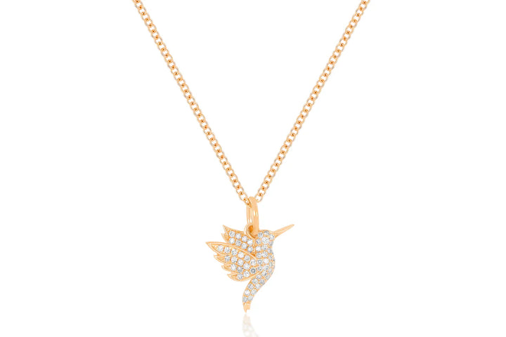 Pavé Diamond Mini Hummingbird Necklace