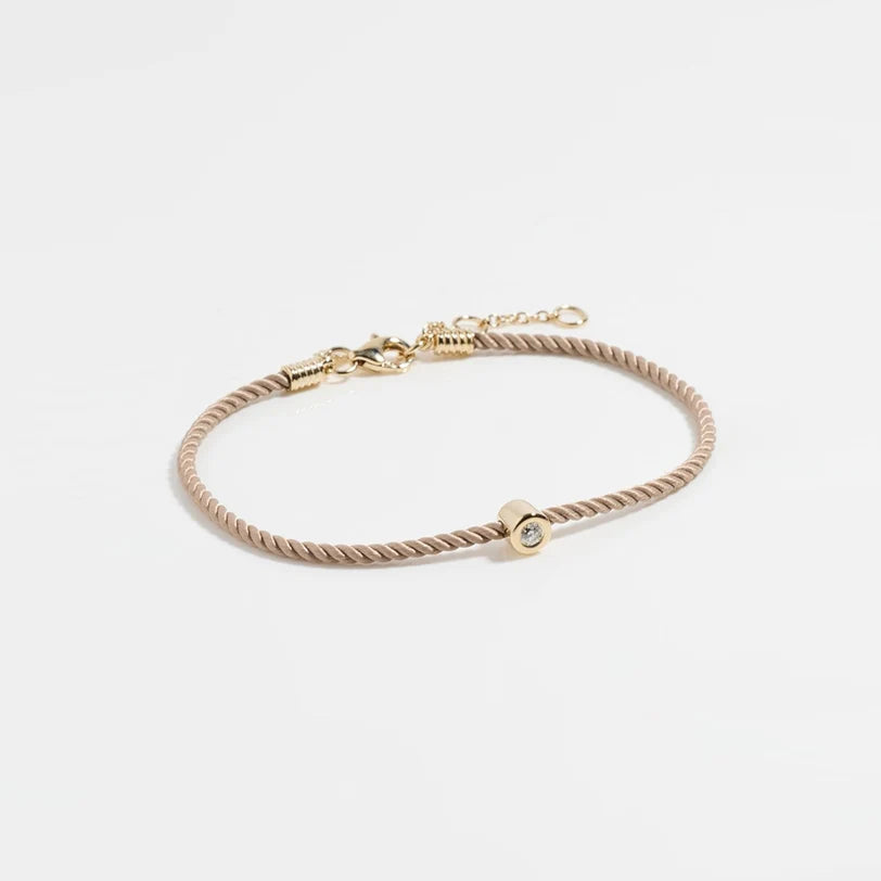 Diamond Pillow Cord Bracelet In Peony