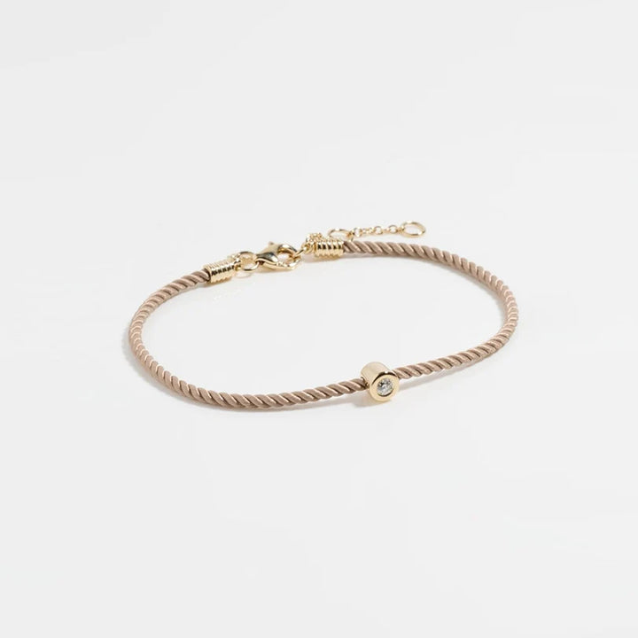 Diamond Pillow Cord Bracelet In Peony