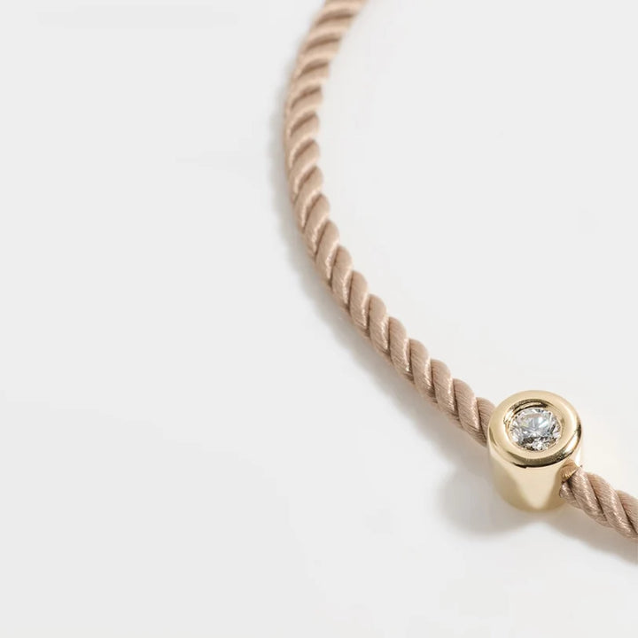 Diamond Pillow Cord Bracelet In Peony