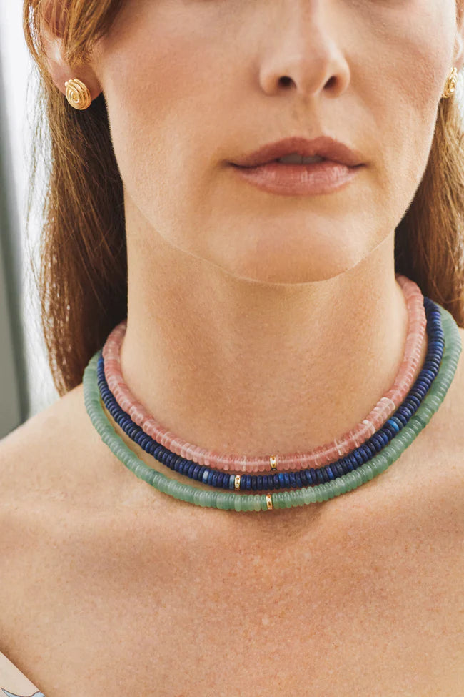 Lapis Lazuli Rondelle Bead Necklace