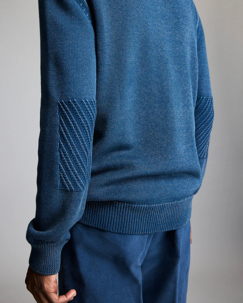 Garment-Dyed Henley Sweater