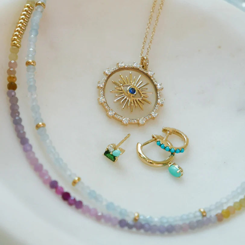 Triple Treasure Stud Earring