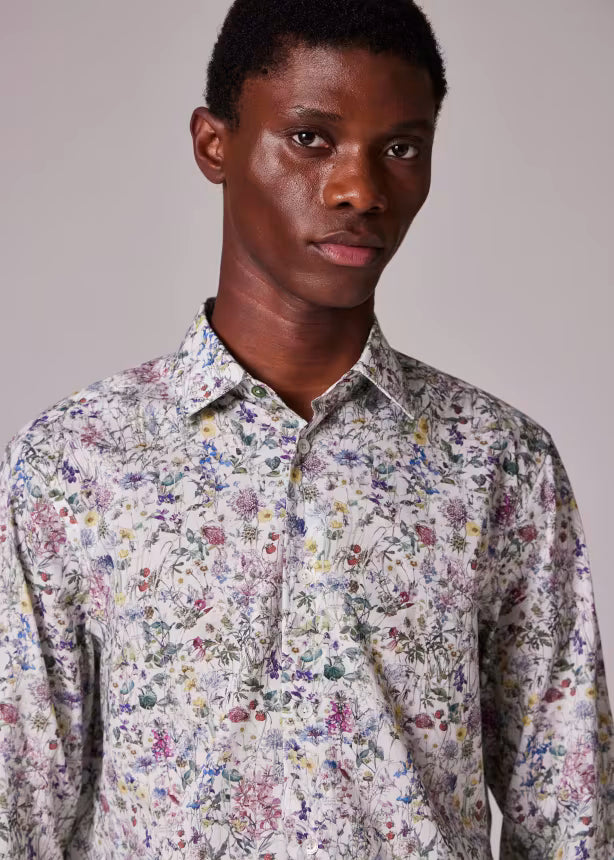 Tailored-Fit White 'Liberty Floral' Shirt