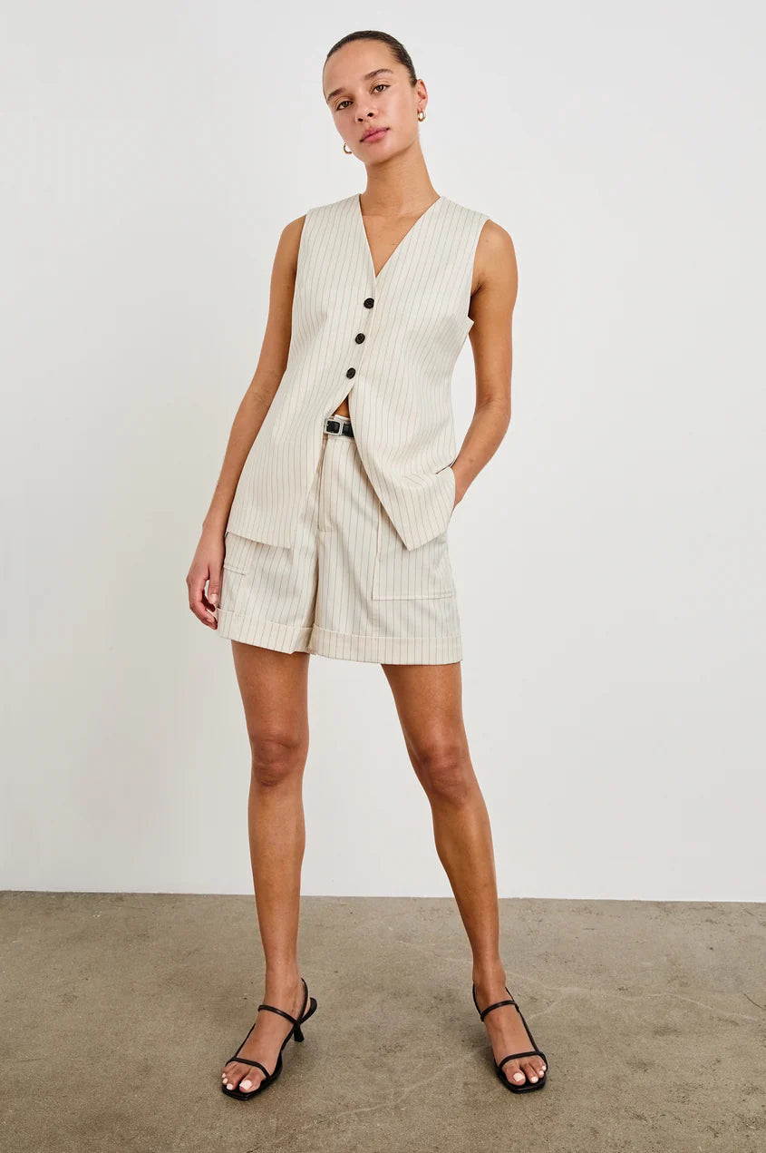 Mylah Vest in Birch Pinstripe