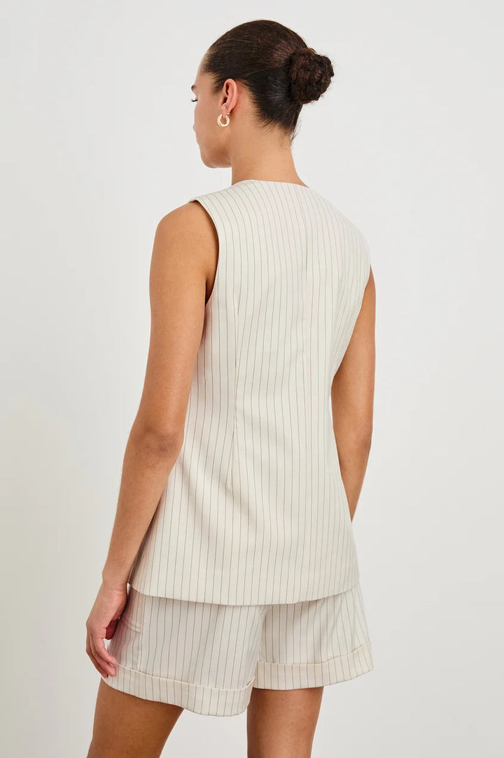 Mylah Vest in Birch Pinstripe