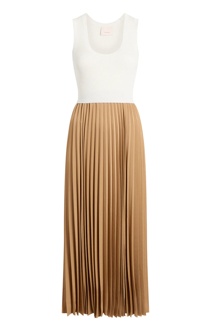 Parma Dress in White / Brown Sugar