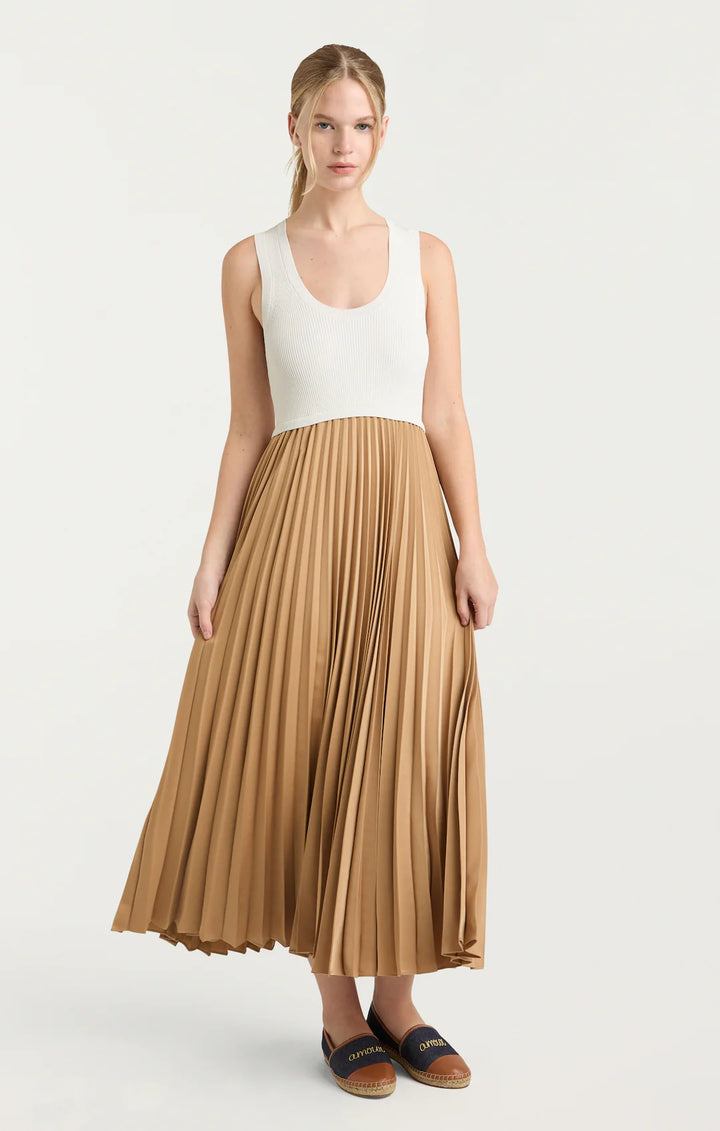 Parma Dress in White / Brown Sugar