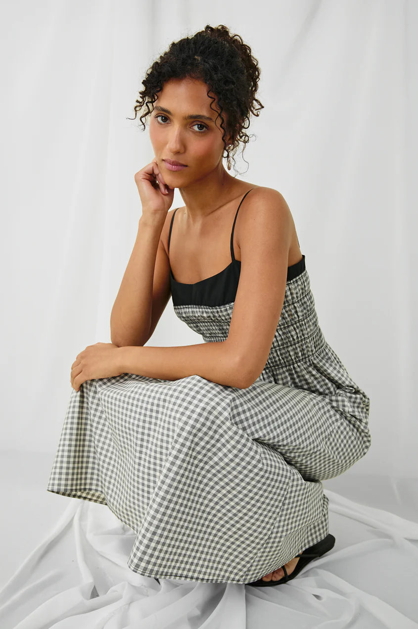 Primrose Dress in Ivory Jet Gingham