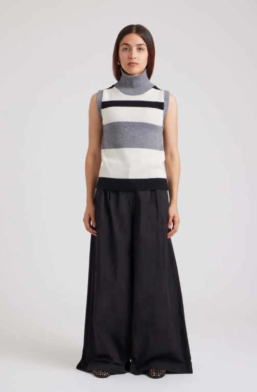 Crystal Stripe Funnel Neck