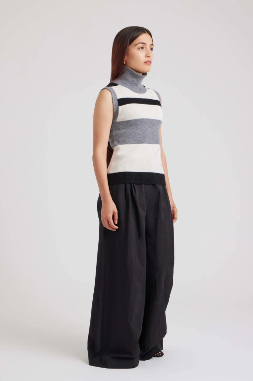 Crystal Stripe Funnel Neck