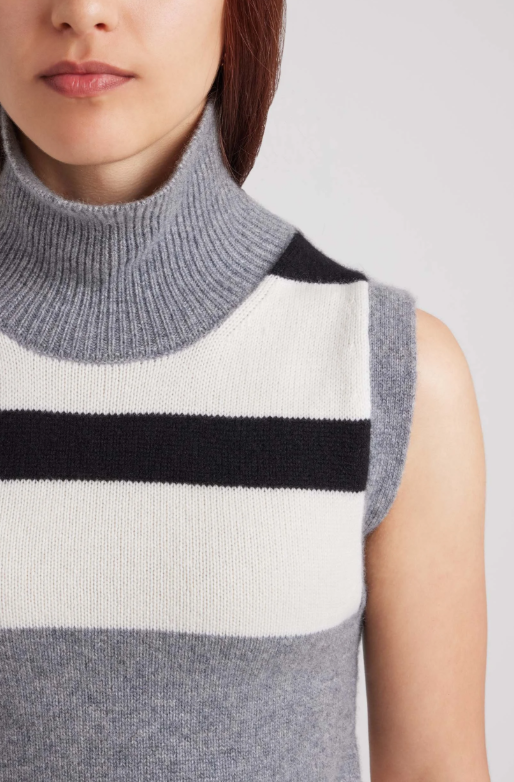 Crystal Stripe Funnel Neck