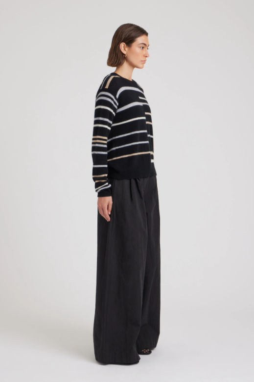 Paige Cashmere Broken Stripe Crewneck