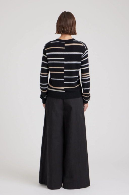 Paige Cashmere Broken Stripe Crewneck