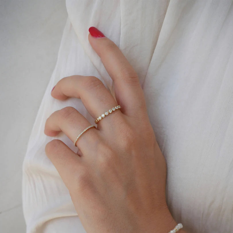 Diamond Bezel Stack Ring