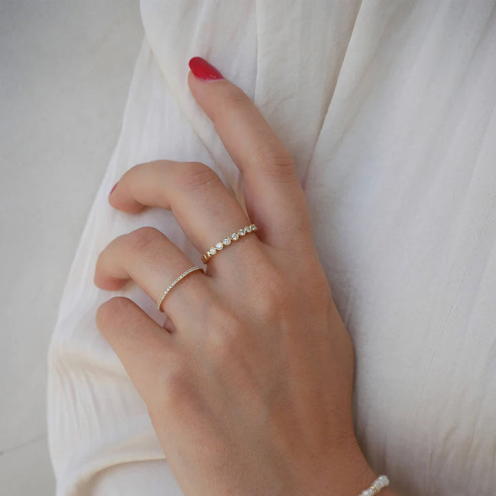 Diamond Bezel Stack Ring