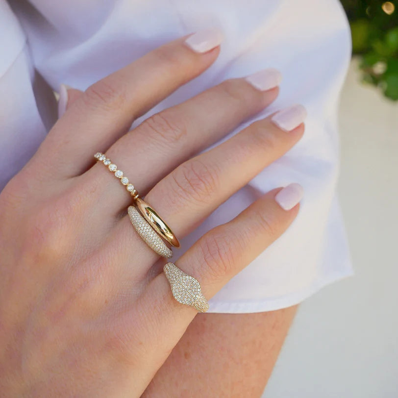 Diamond Bezel Stack Ring