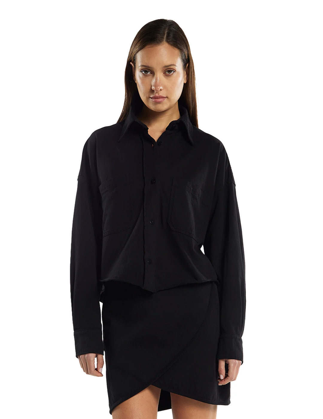 Coopa Oversized Crop Button Up