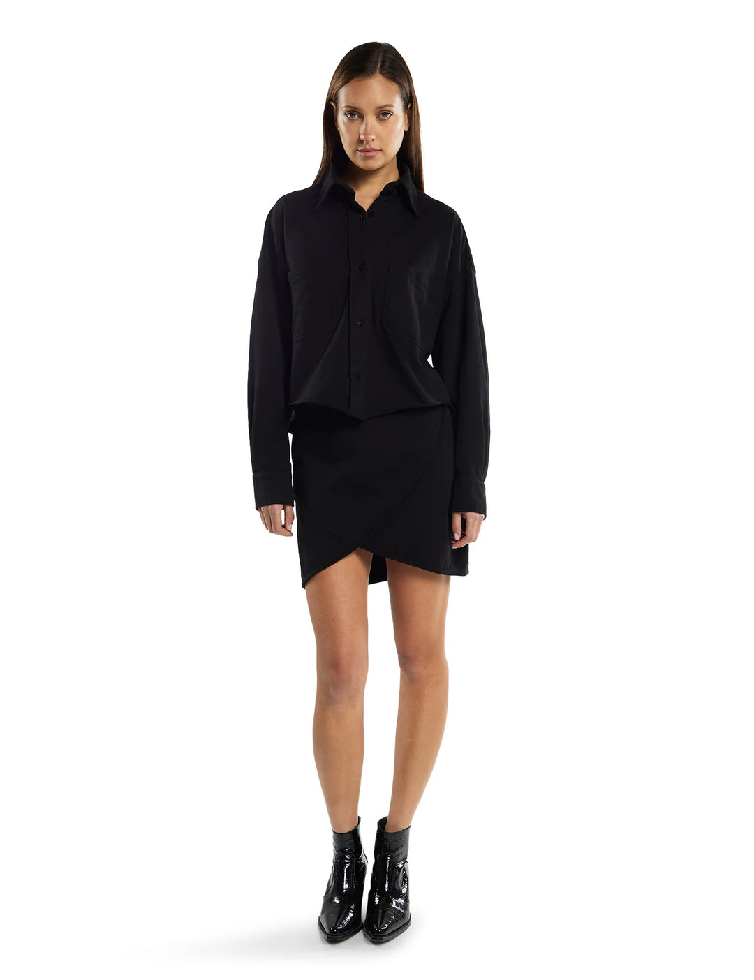 Coopa Oversized Crop Button Up