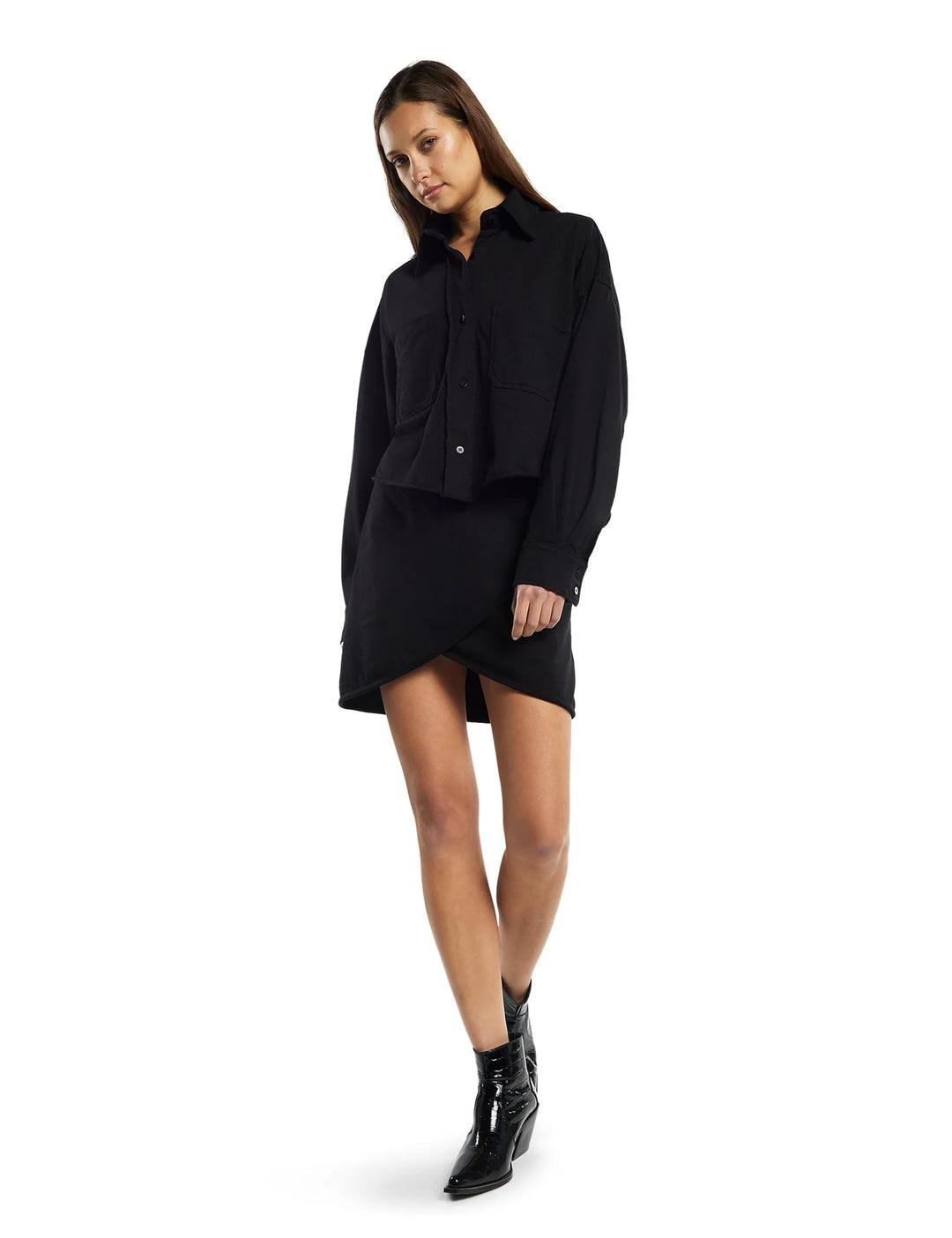 Coopa Oversized Crop Button Up