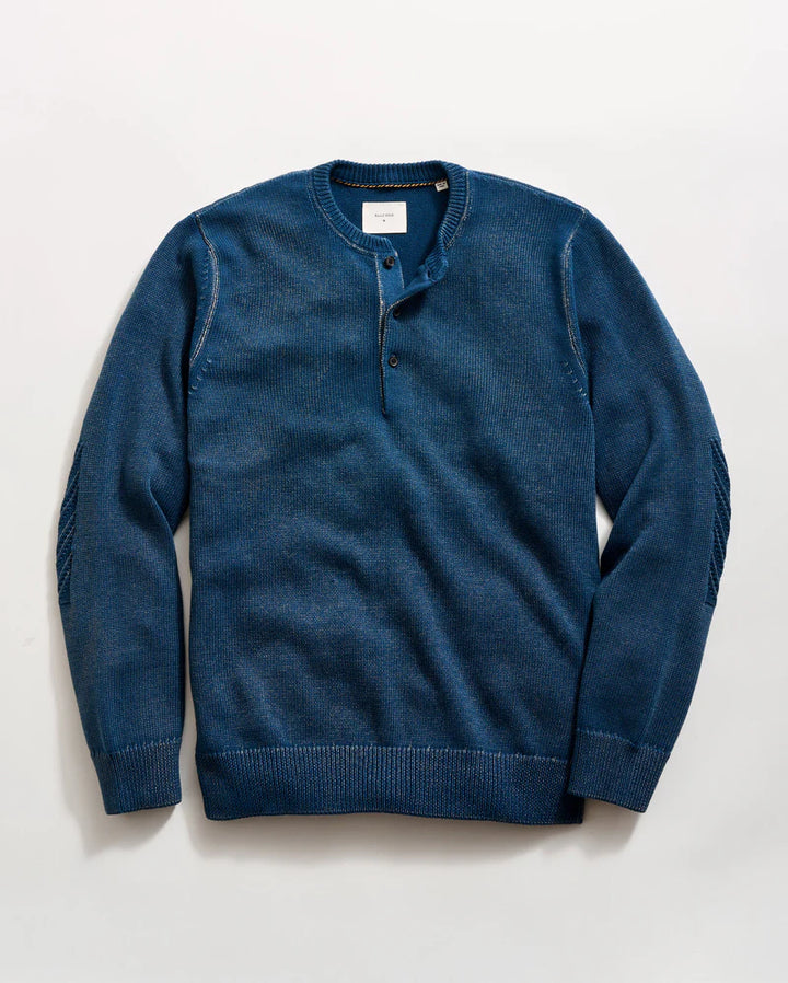 Garment-Dyed Henley Sweater