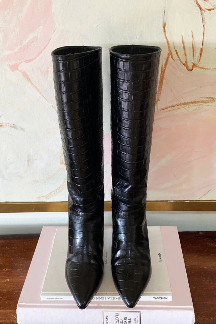 Lou Walking Boot - Black Croc