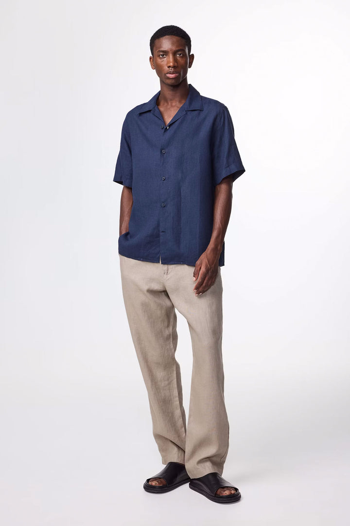 Julio Open Collar Linen Shirt